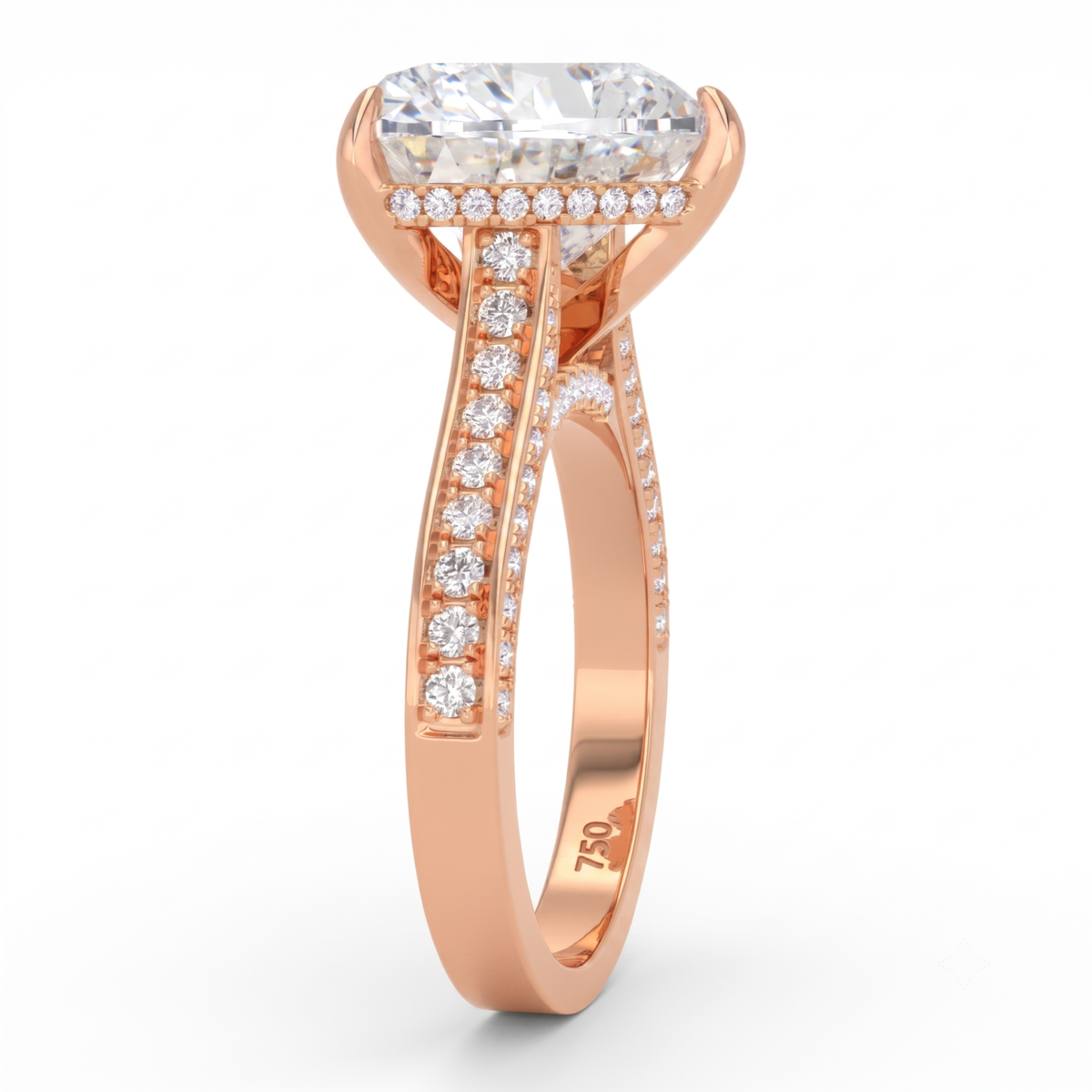 Katherine Heart cut engagement ring 3D Diamond Band