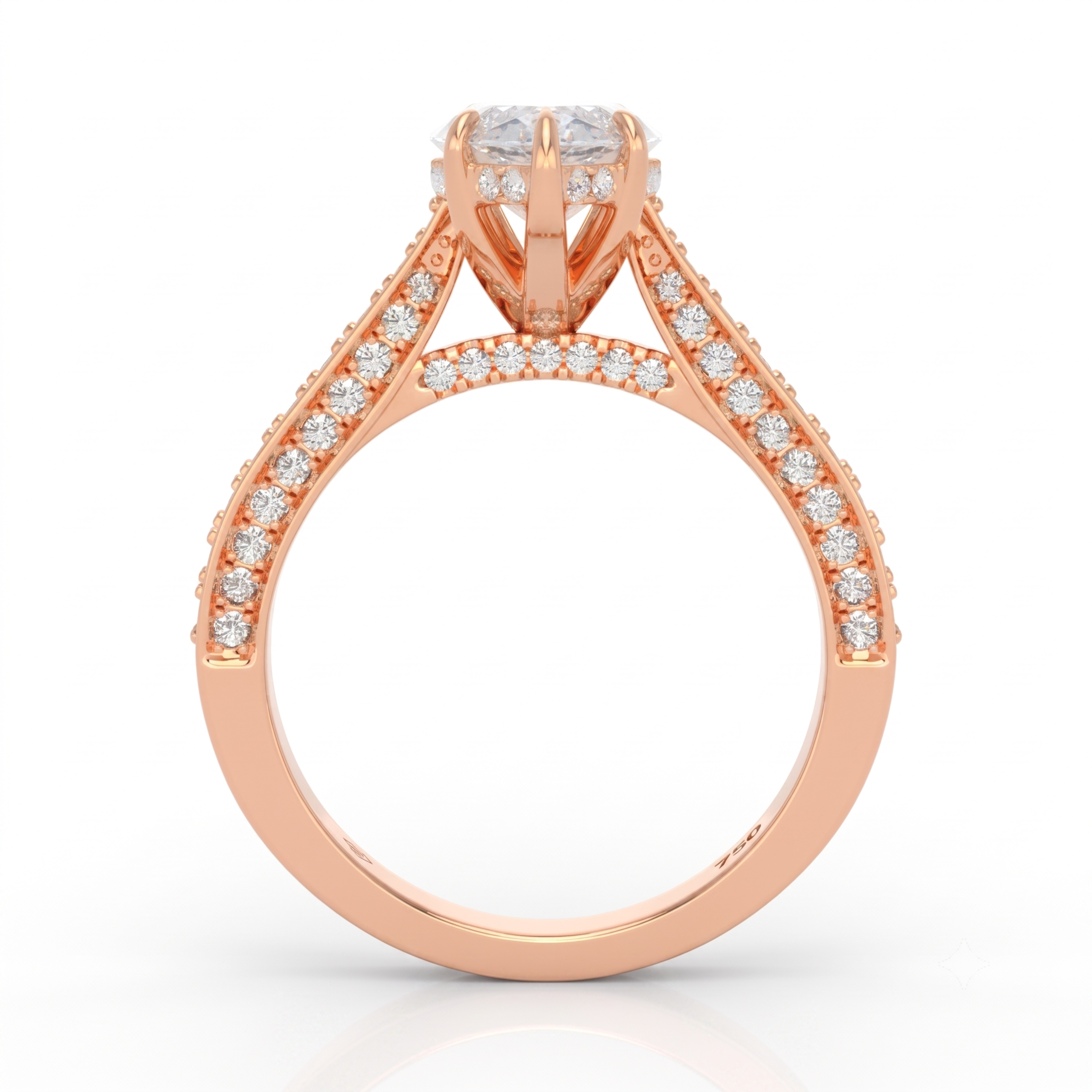 Katherine Marquise cut engagement ring 3D Diamond Band