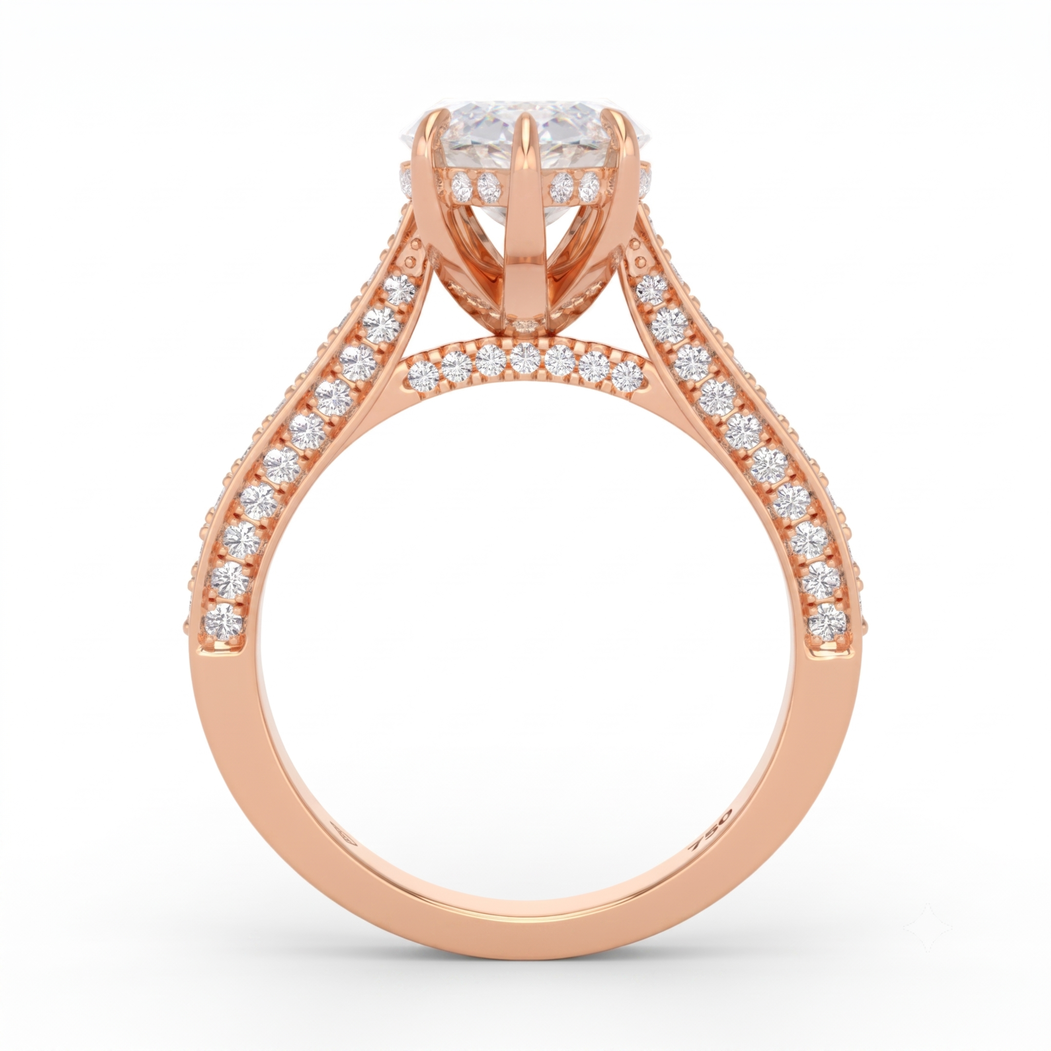 Katherine Marquise cut engagement ring 3D Diamond Band