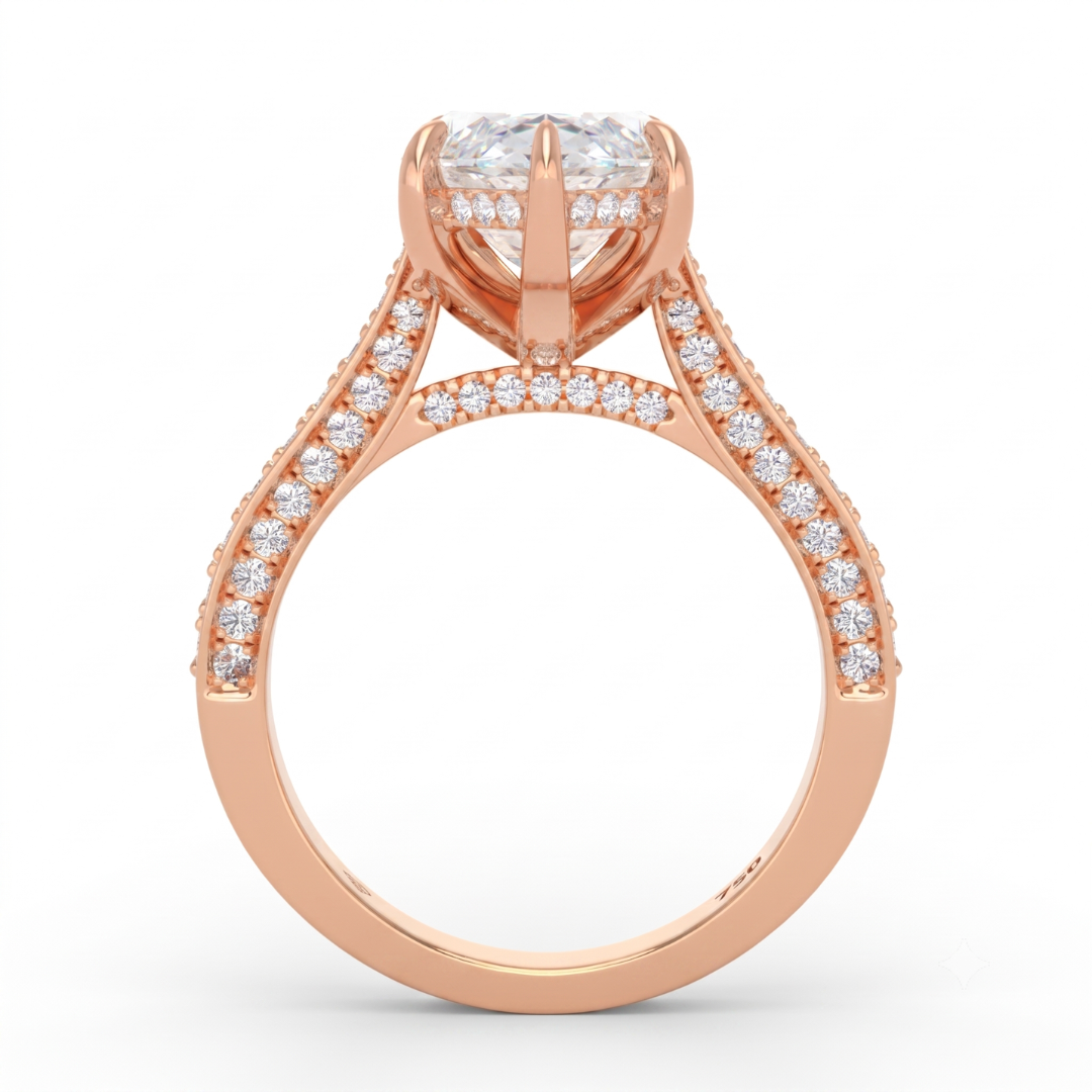 Katherine Marquise cut engagement ring 3D Diamond Band