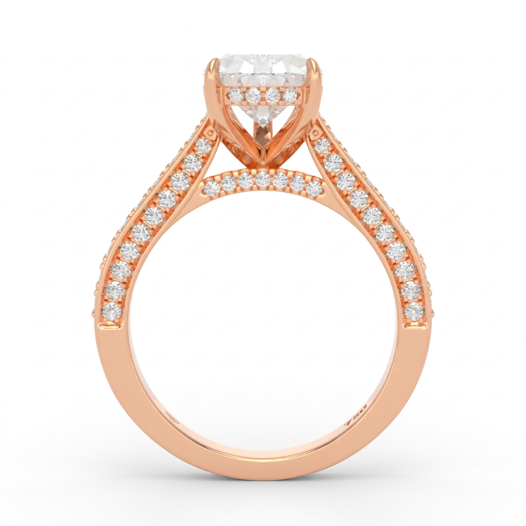 Katherine Pear cut engagement ring 3D Diamond Band