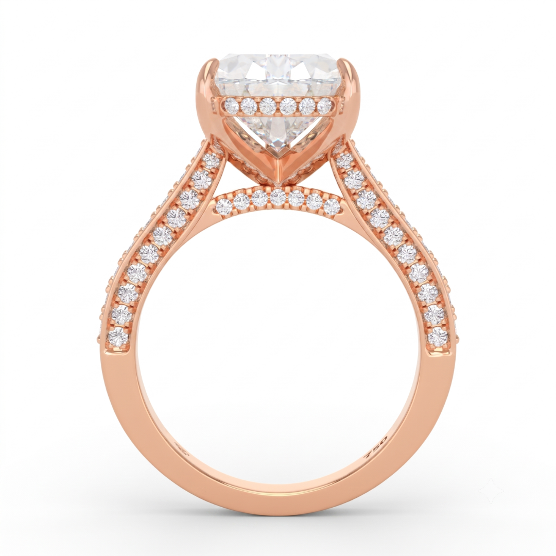Katherine Pear cut engagement ring 3D Diamond Band