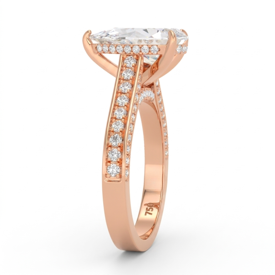 Katherine Pear cut engagement ring 3D Diamond Band