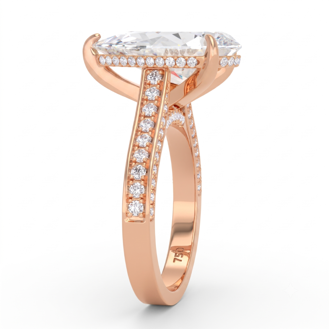 Katherine Pear cut engagement ring 3D Diamond Band