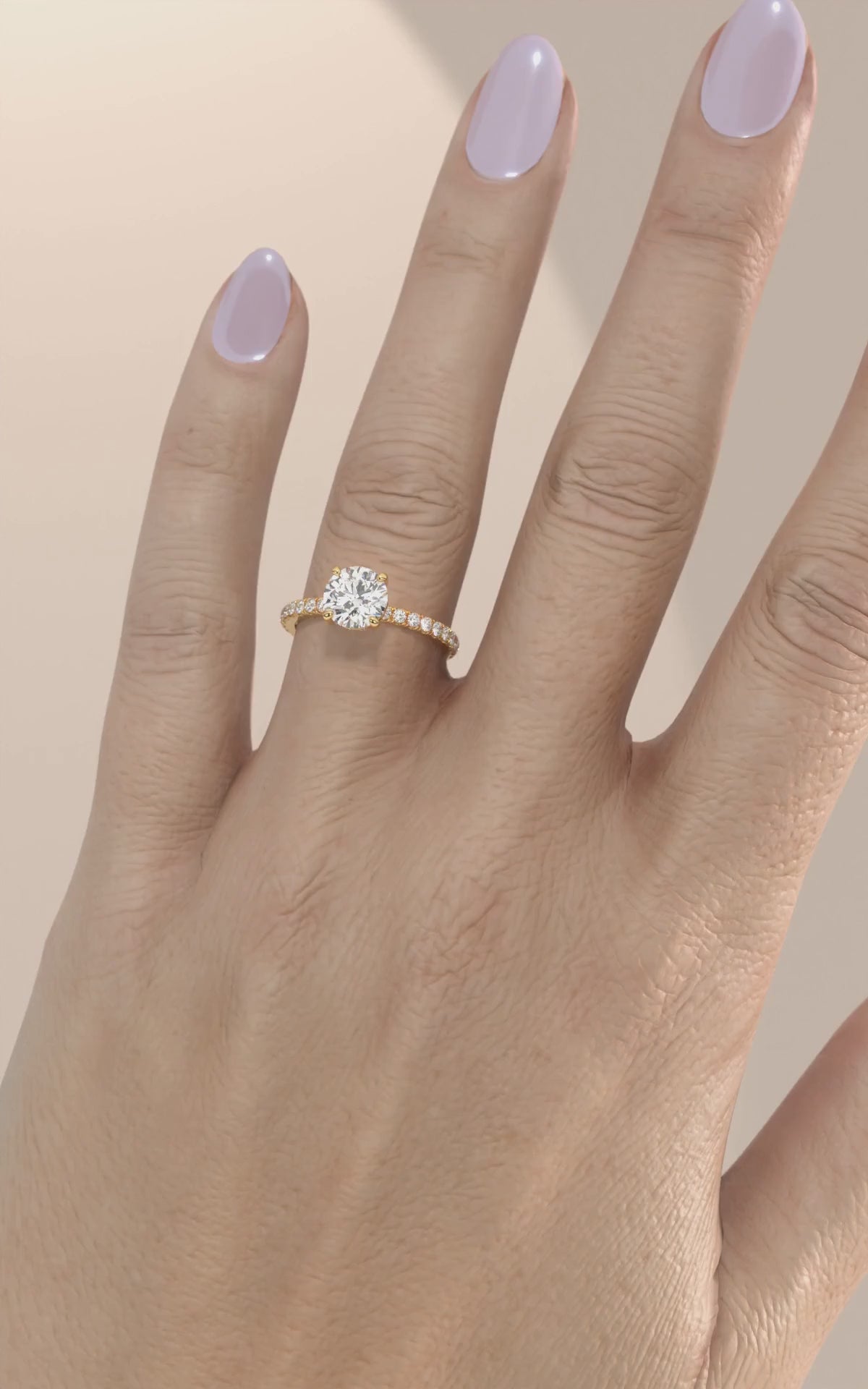 round cut Diamond Hidden Halo And Band