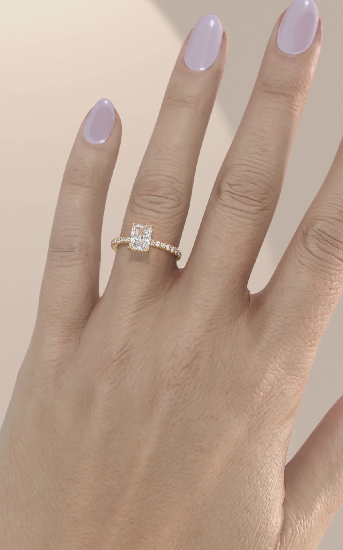 gold hidden halo diamond ring