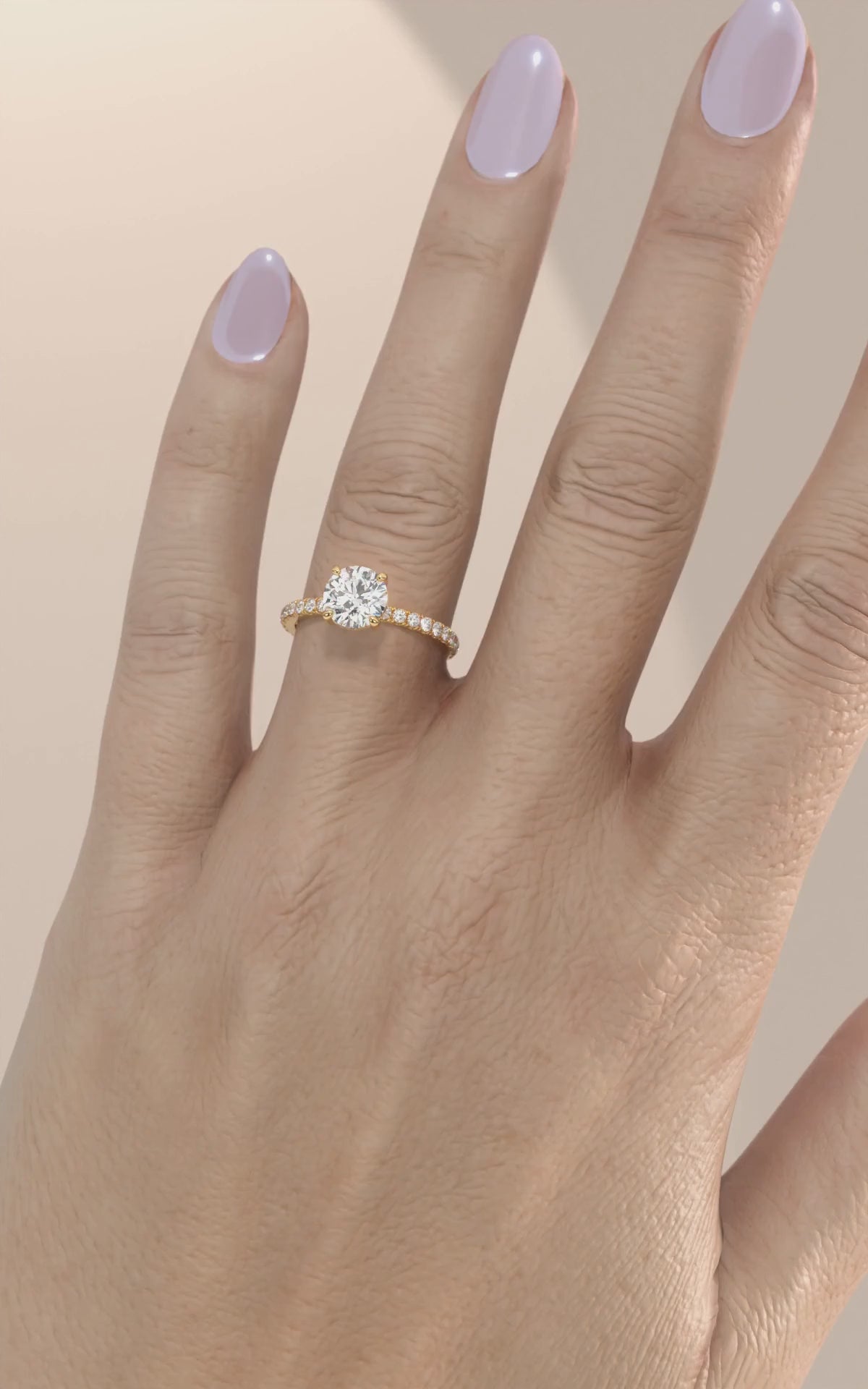 golden shoulder set diamond ring