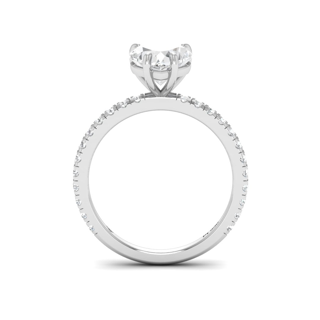 Abigail Heart Diamond Band Engagement Ring