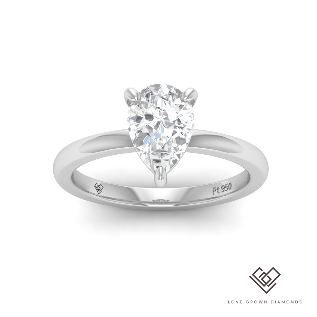 Noémie Pear Diamond Plain Band Engagement Ring