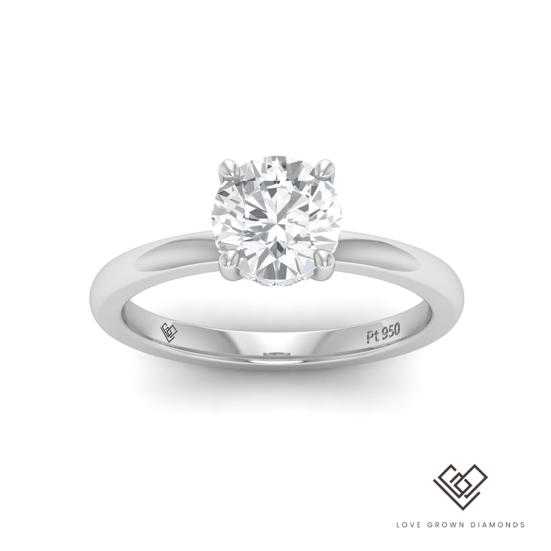 Léa Round Diamond Hidden Halo Engagement Ring