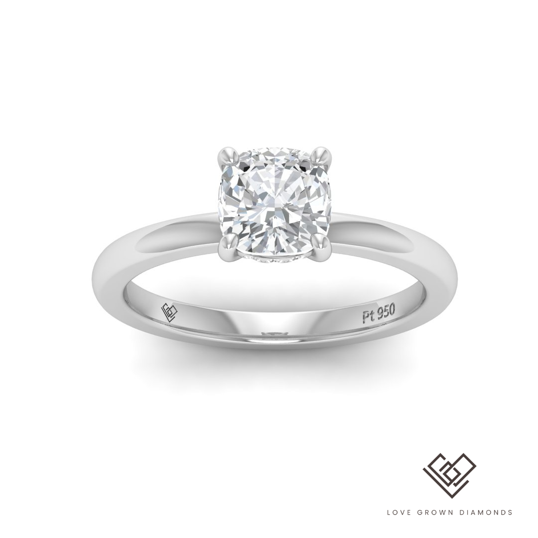 Léa Cushion Diamond Hidden Halo Engagement Ring