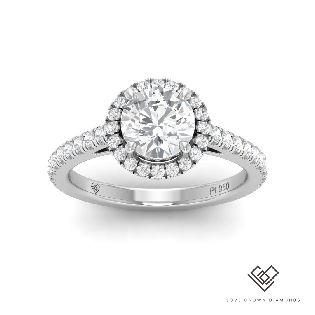 Bella Round Diamond Halo & Band Engagement Ring