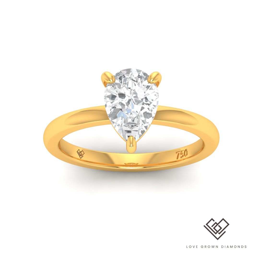 Noémie Pear Diamond Plain Band Engagement Ring