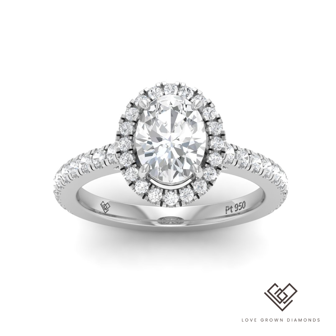 Bella Oval Diamond Halo & Band Engagement Ring