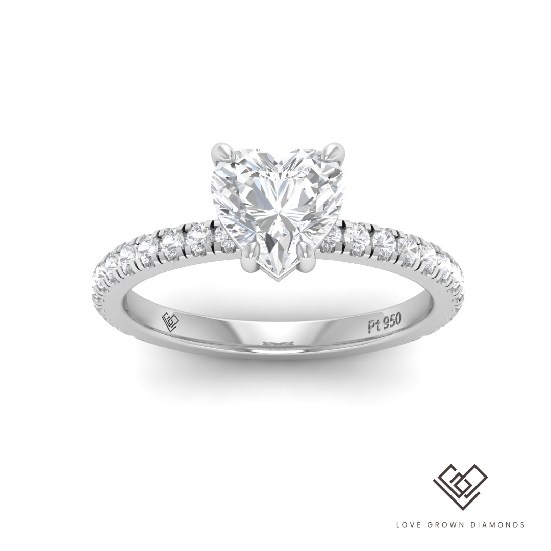 Abigail Heart Diamond Band Engagement Ring