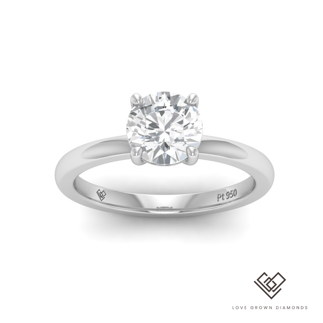 Noémie Round Diamond Plain Band Engagement Ring