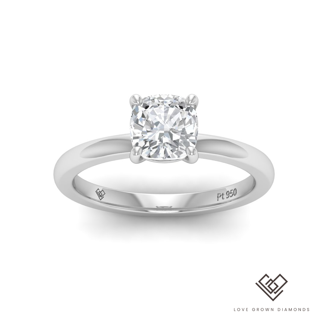 Cushion cut deals plain band