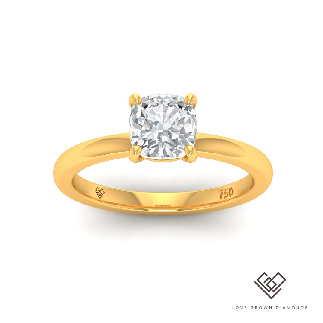 Noémie Cushion Diamond Plain Band Engagement Ring