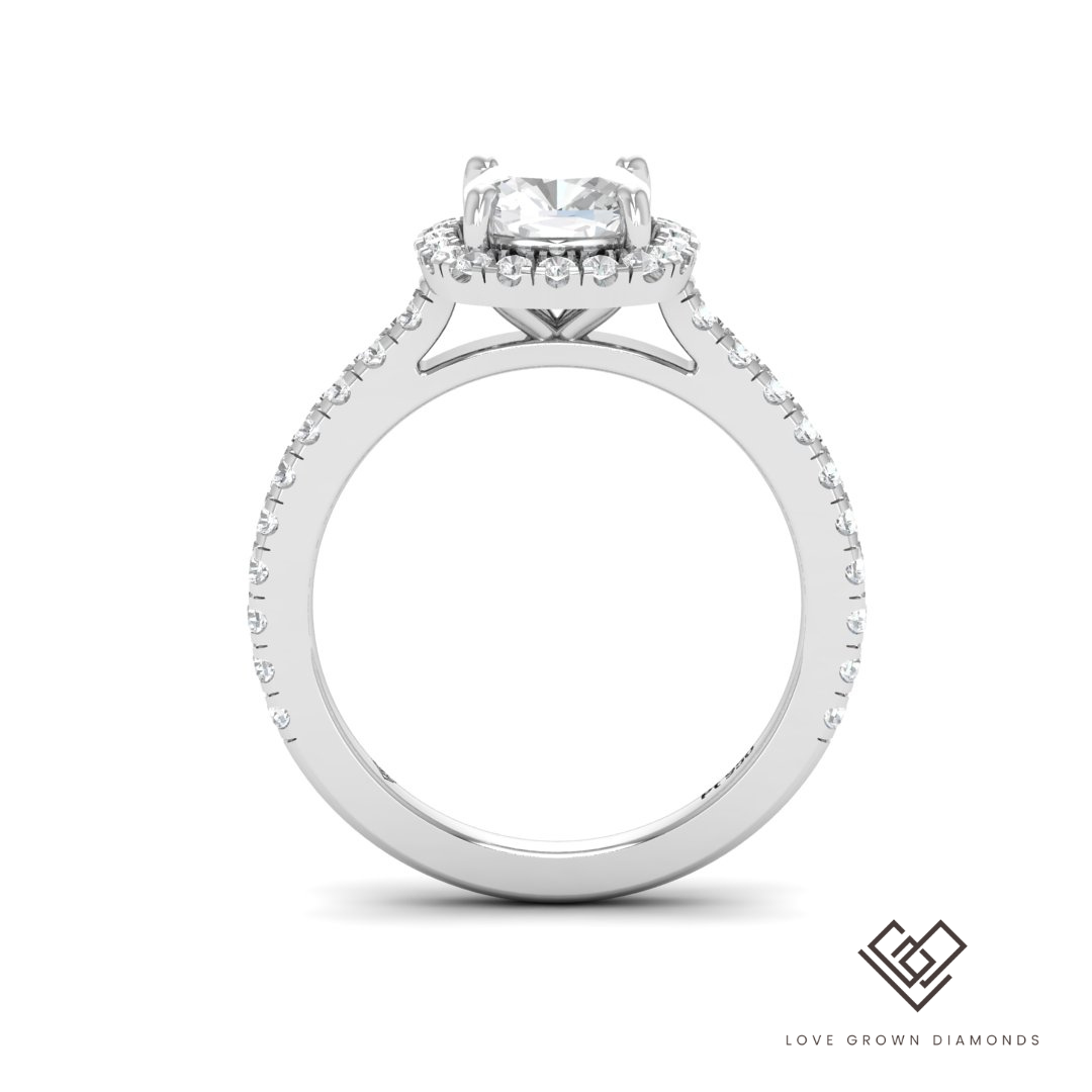 Bella Cushion Diamond Halo & Band Engagement Ring