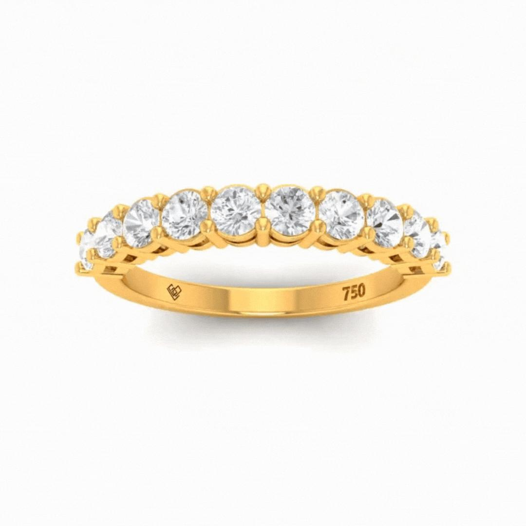 Valentina Round Brilliant Cut Gold Diamond Wedding Band