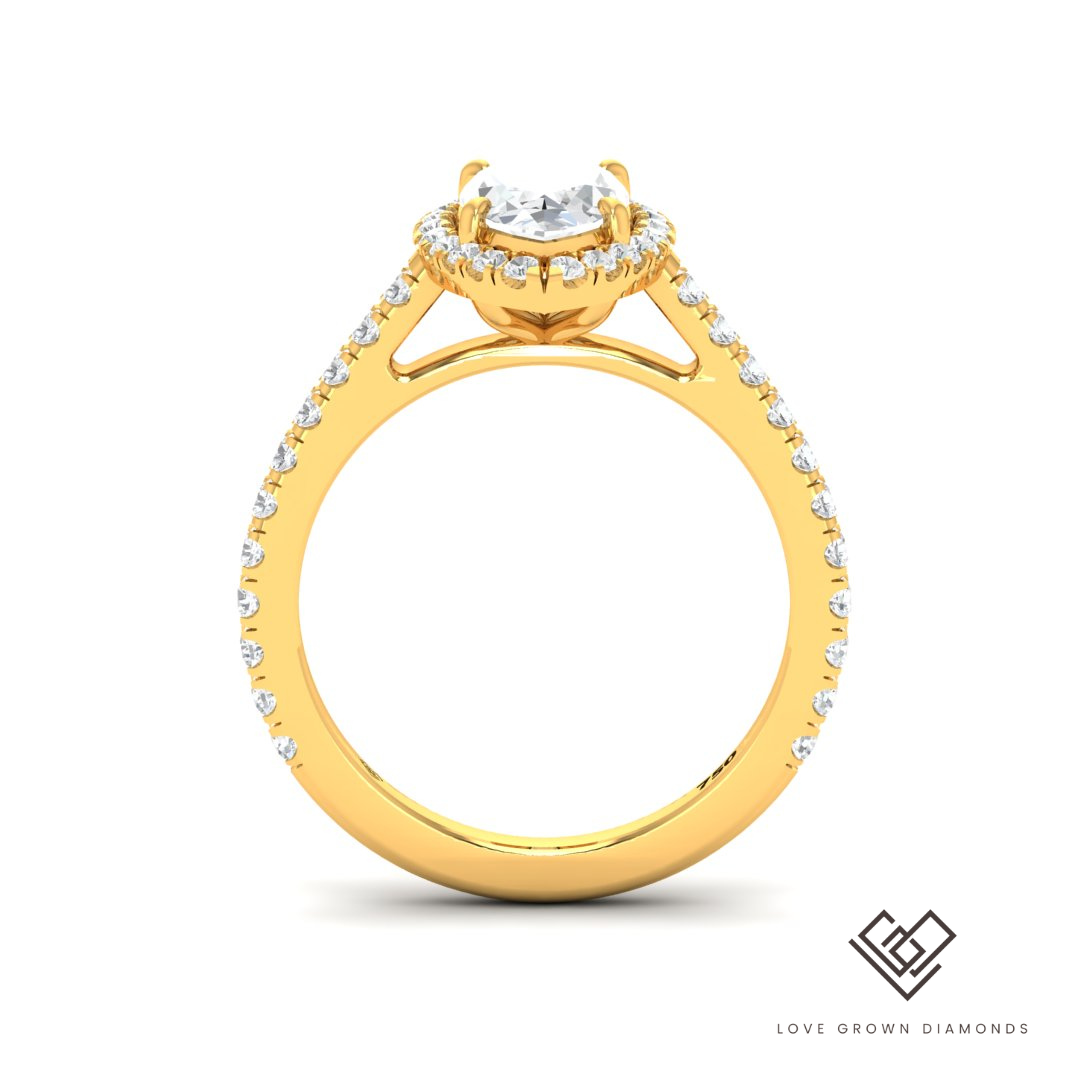 Bella Marquise Diamond Halo & Band Engagement Ring