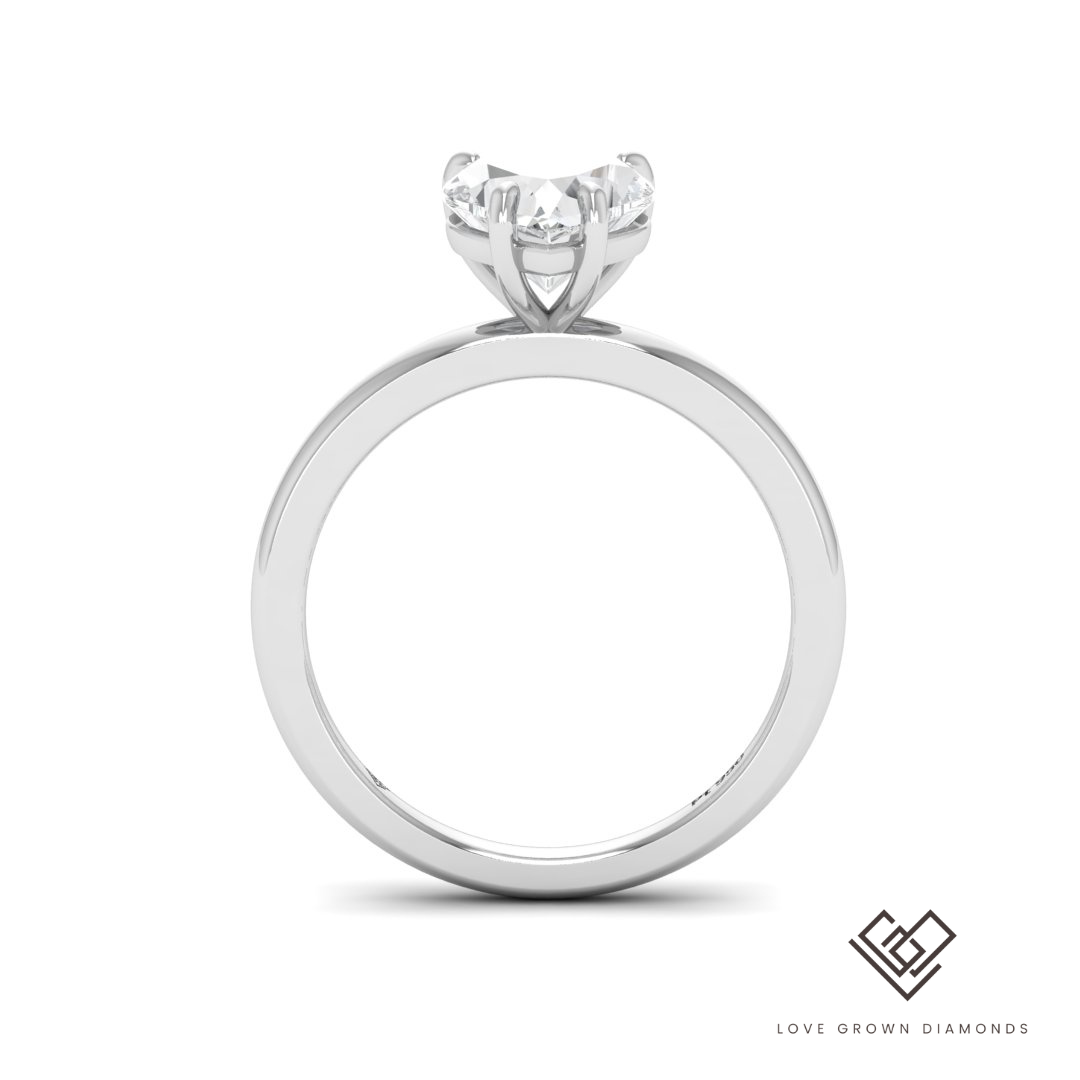 Noémie Heart Diamond Plain Band Engagement Ring