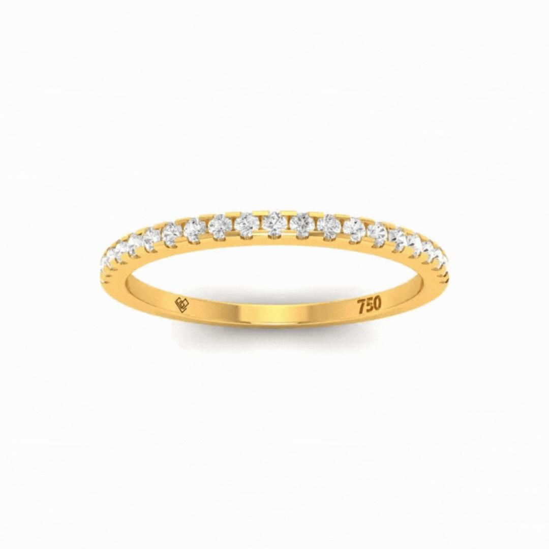 Amelia Round Brilliant Cut Gold Diamond Wedding Band